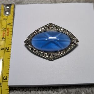 Blue and Silver Brooch
